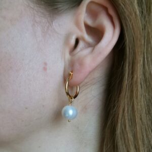 mažos rinkutės auskarai, auskarai su perlais